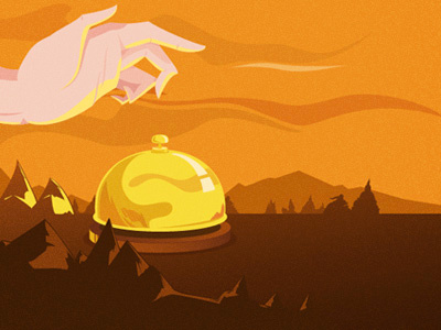 Wake the eff up. bell gold golden illustration landscape lighting mountain orange senset service sunrise texture warm whatevs