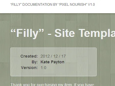 Filly - Documentation bootstrap browser documentation filly green wood