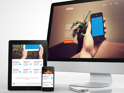 Kodax - Landing Page Theme app full screen ipad iphone landing page slider