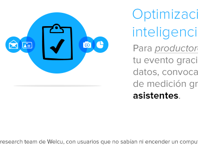 Welcu features blue events features landing page proxima nova steed icons