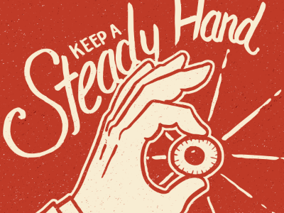 Steady eye numero dos eye hand hand type illustration typography