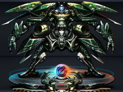 Battlebay 2012 - Xenobia battlebay digital painting encide mech metal orb photoshop robot rust