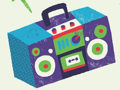 Boom Box graphic illustration music