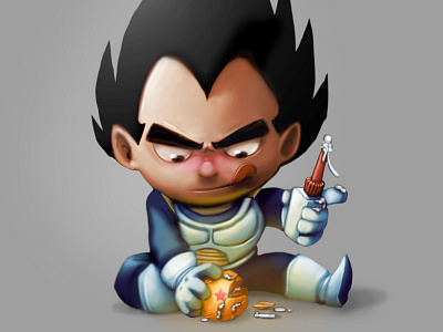 Vegeta app apps ball christmas dragon ball draw funny illustration kid photoshop samuel suarez vegeta