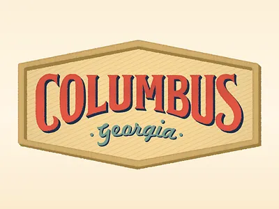 Columbus Logo V1 badge branding columbus critique ga georgia hand lettering logo logotype typography vintage
