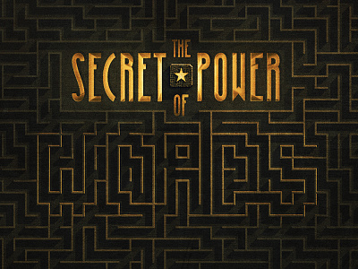 The Secret Power of Words backlit editorial illustration maze typography