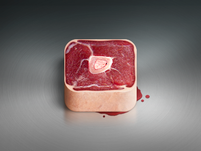 Chuck app blood bone gross icon meat metal texture