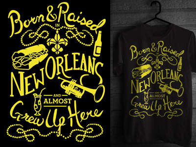 Born And Raised illustration lettering nola type