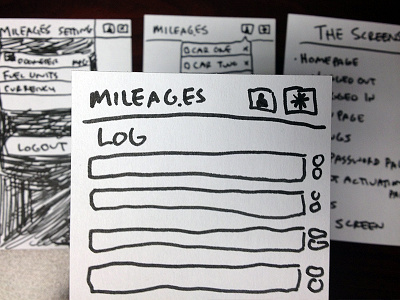 Mileag.es Wireframe mobile first sketch web app wireframe