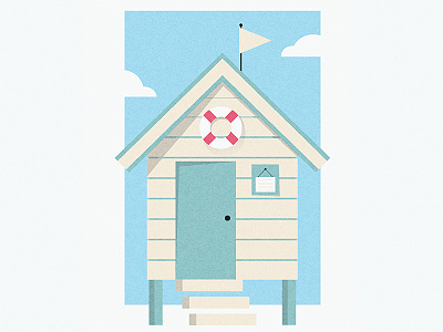 Beach Box beach box cloud flag hut illustration sky tube