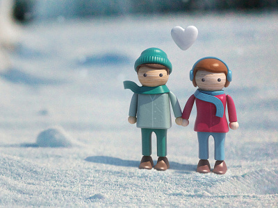 Christmas Card Sneak Peek 3d ben christie characters christmas compositing heart snow vray