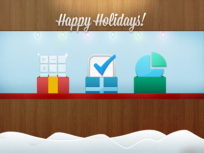 Holiday Email chart check email holiday icons illustration wood