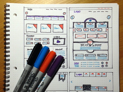 Colorframes dotgrid book interface layout sketch ui ux web websites wireframe wood