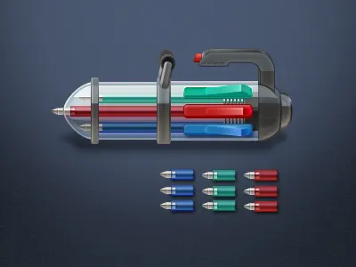 Ball-Pen Gatling gatling gun icon pen