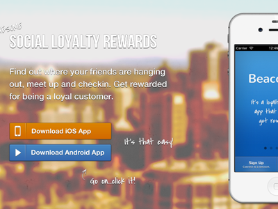 New Beaconize Landing Page android handwriting header ios iphone landing picture