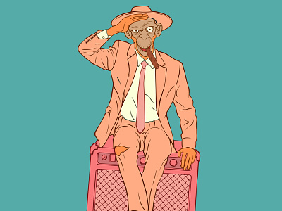Mr. Pitanga ampli band bass brasileiro club illustration monkey music musical party sound vai vector