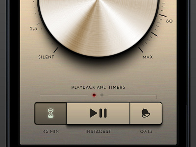 Bed Radio App button dial knob metal volume