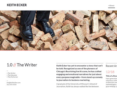 Keith Ecker - The Writer clean layout minimal the writer