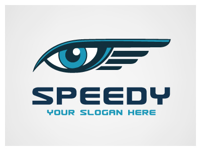 Speedy Logo blue cartoon eagle eps eye fast feathers flight fly flying illustrator iris liberty logo logo template modern psd resizable retina sky speed stylized symbol tattoo vector vision wing winged wings