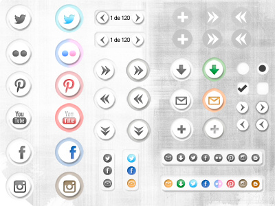 Virtual Press Room Set button check clean color download hover icon mail normal pages share share icons social media white zoom