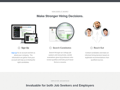 Endorse.Me Details hiring icon illustration landing magnifying glass proxima nova search steps ui ux website