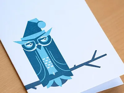 wHO wHO wHO kind of Christmas holiday letterpress owl