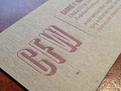 CFW chipboard letterpress type