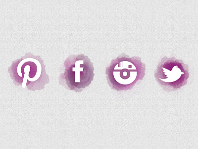 Watercolor Social Icons icons social media watercolor watercolor icons