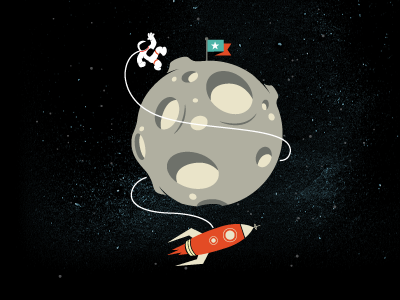 Moon astronaut illustration moon rocket space