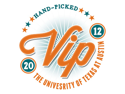 VIP Event Identity 2012 burst campus college display event gradient logo orange star texas type typography university ut year