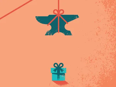 Trap anvil gift illustration scam trick