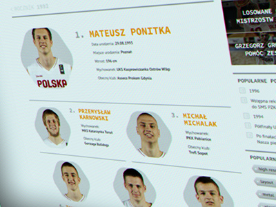 BasketBall Prospects - Redesign - Ranking Page basketball poland ui webdesign