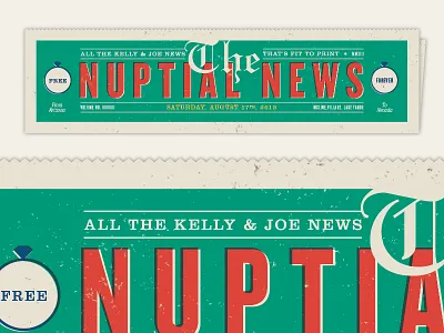 Nuptial News invitation newspaper vintage wedding wedding invite