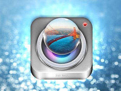 360 Ball ball blue camera design elements free graphic icon illustration ios iphone mobile panorama rounded sphere square ui