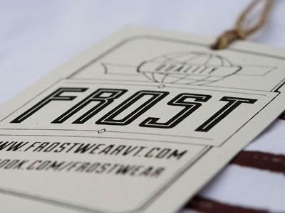 Frost Quality Clothing Hangtags clothing handmade hangtag quality screenprint tag tshirt type