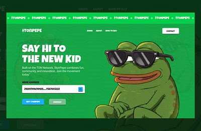 $TONPEPE landing page crypto landingpage memecoin web design web3 website design
