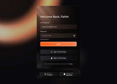 Modern Dark Mode Login UI dark gradient login modern ui ui design ux