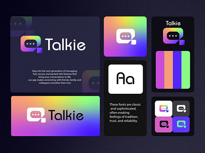 Talkie Logo app icone app logo badge badge logo branding chat logo custom logo design graphic design icone illustration logo message logo new logo text logo ui unique logo