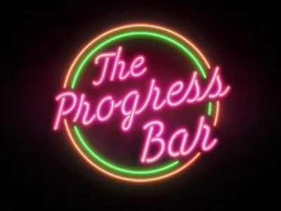 The Progress Bar art glow logo neon sign typography