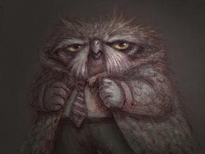 Whoo, the Owl Detective charles santoso digital illustration personal postit