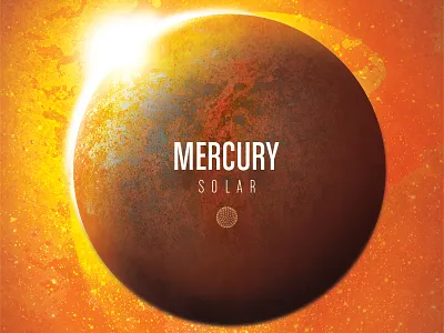 Mercury art fire hot mars orange planet poster red space yellow