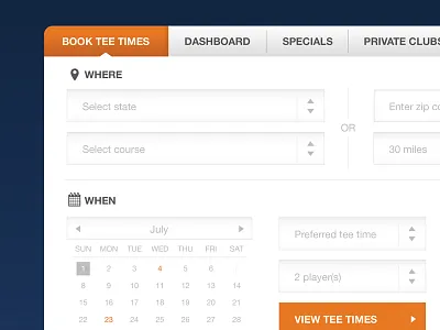 Golfzing Website Concept ui user interface ux website design