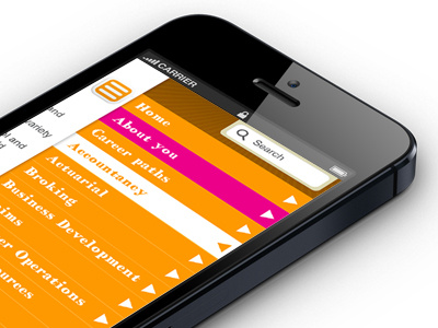 Off-canvas mobile navigation (real world example) iphone mobile navigation smartphone ui