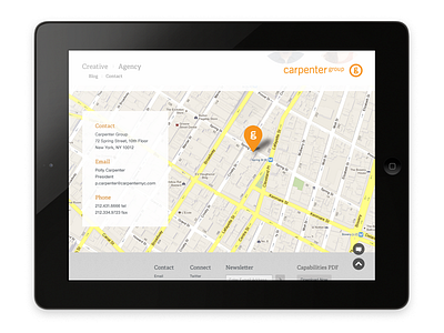 Contact page agency branding design footer logo people responsive rollover texture type ui web website
