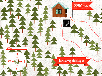 Bbook02 illustration magazine map sarikamis ski snow winter