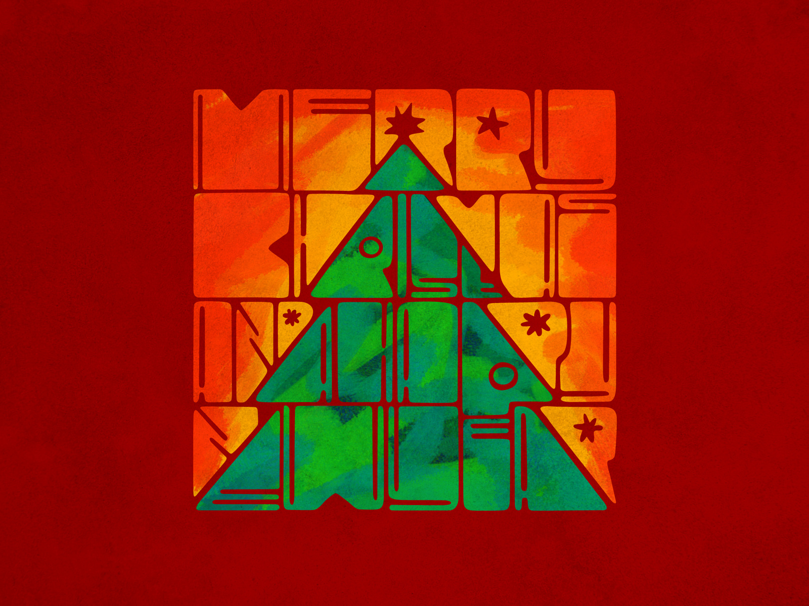 Merry Christmas and HNY christmas merry christmas new year tree typo typography