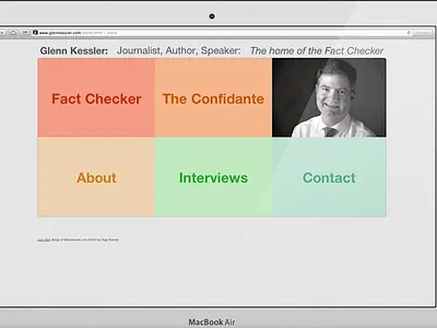 Promo Shot of GlennKessler.com 1.0 checker color design fact glenn journalist kessler post ui ux washington web design website