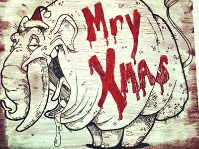 Xmas Ele character design wood sharpie