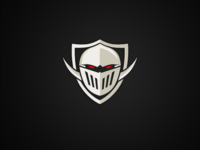 Evil knight logo armor knight logo red eyes vector