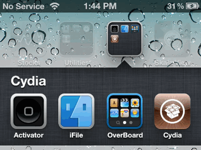 iOS SpringBoard Folder Switching cydia display recorder folder ios ipad iphone ipod mac os x overboard ryan petrich springboard switching tweak